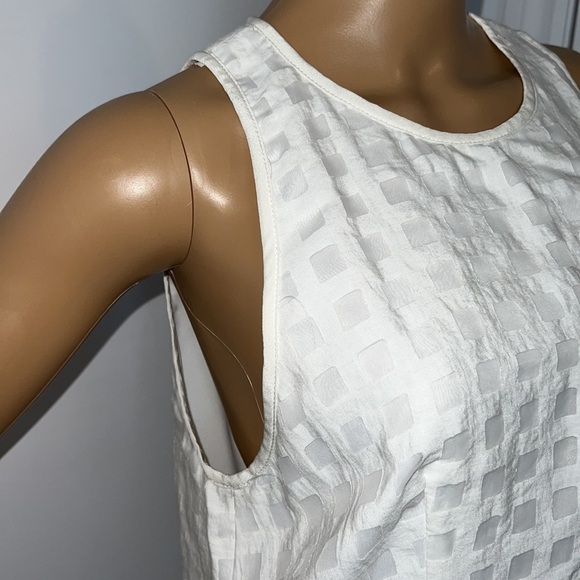 Milly Ivory Square Eyelet Ruffle Cocktail and Party Tunic Dress size 6 - Picture 3 of 15